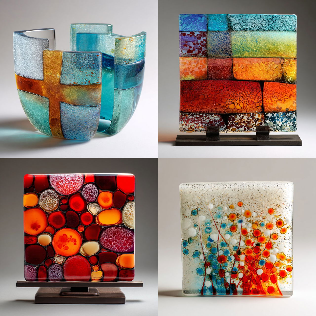 Fused glass style, Midjourney V7, render 1 of 4