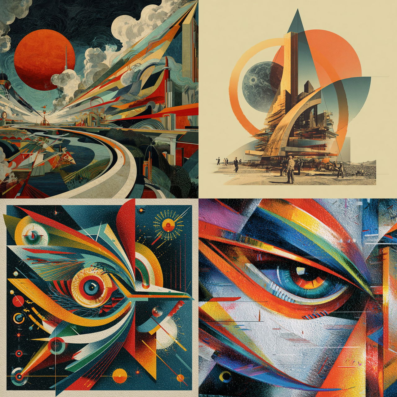 Futurism style, Midjourney V7, render 1 of 4