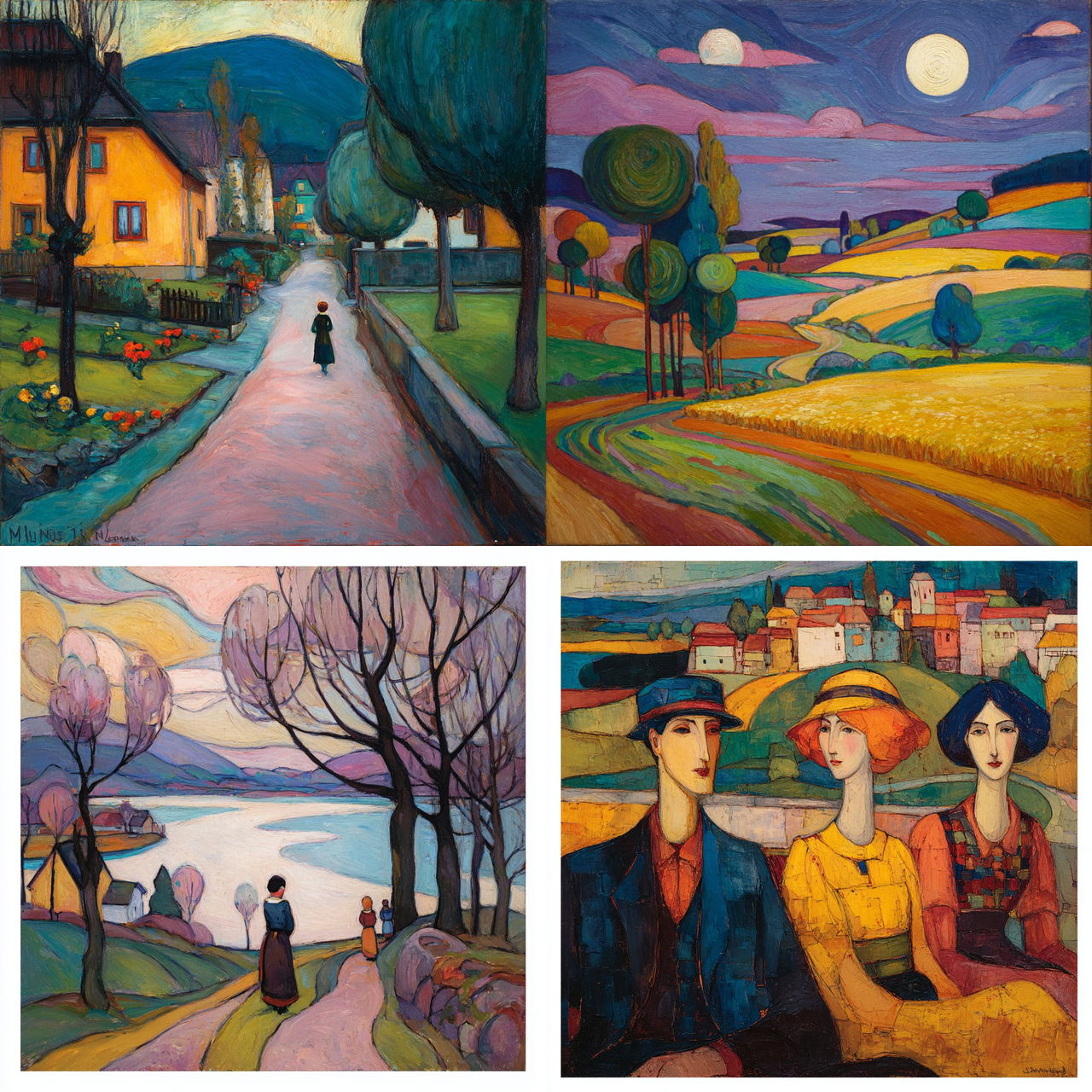 Gabriele Munter style, Midjourney V7, render 1 of 4