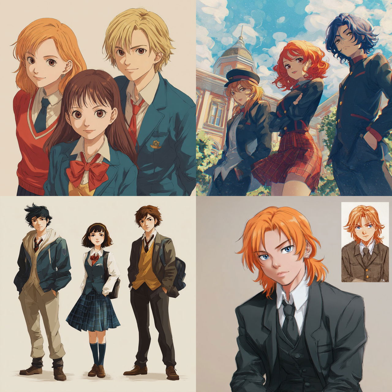 Gakuen anime style style, Midjourney V7, render 1 of 4