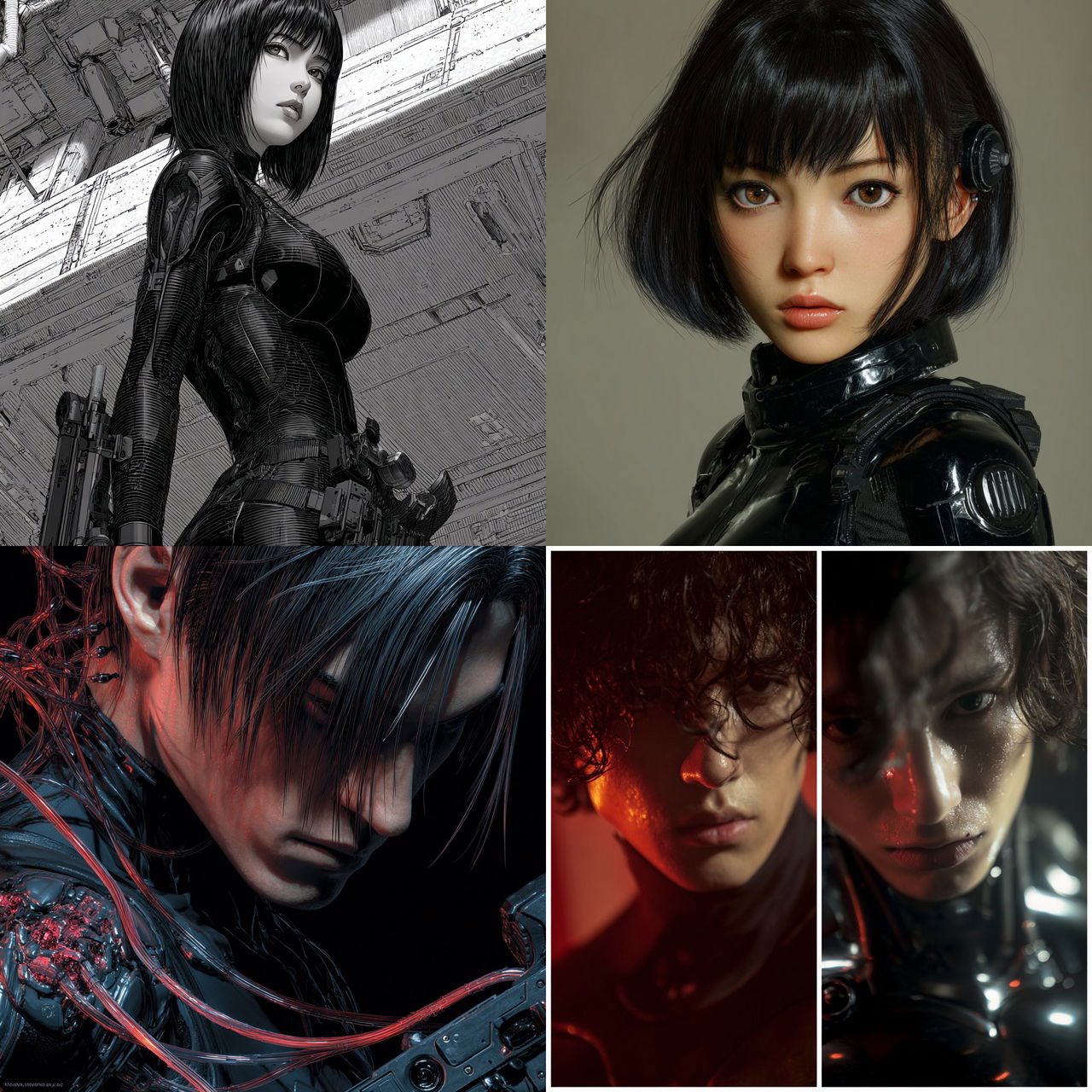 Gantz style, Midjourney V7, render 1 of 4