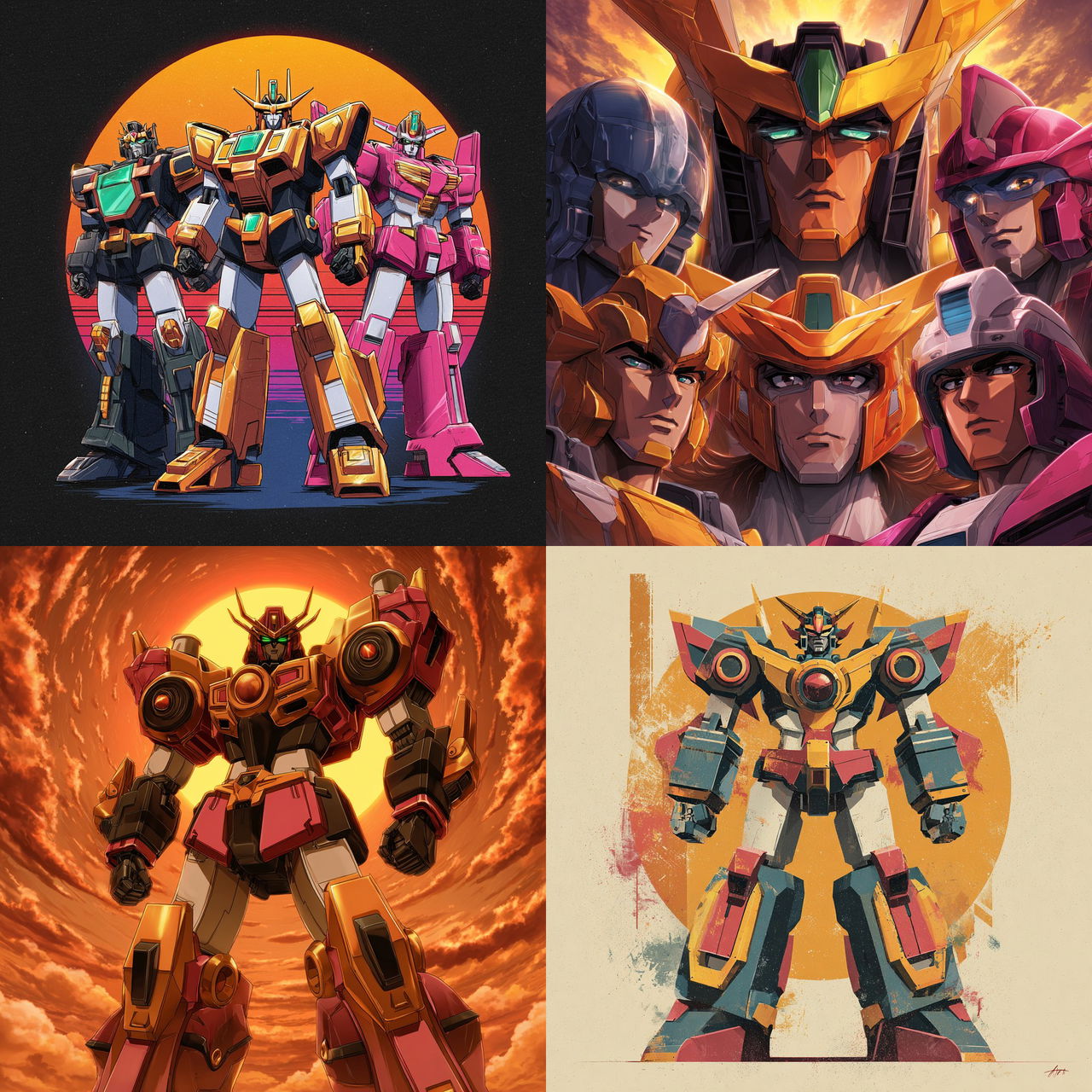 GaoGaiGar style, Midjourney V7, render 1 of 4