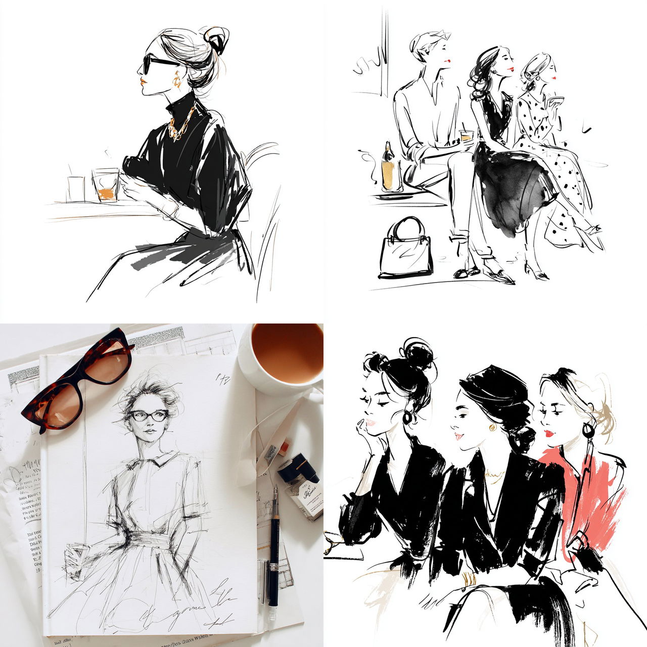 Garance Dore style, Midjourney V7, render 1 of 4