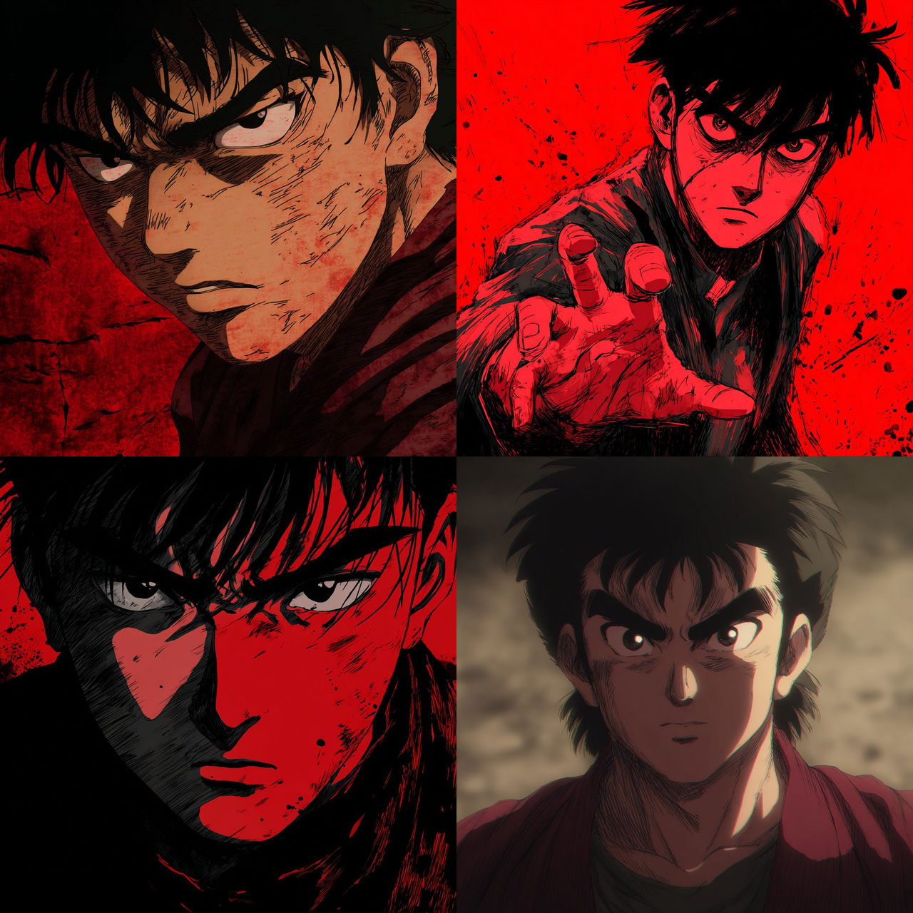 Gekiga anime style style, Midjourney V7, render 1 of 4