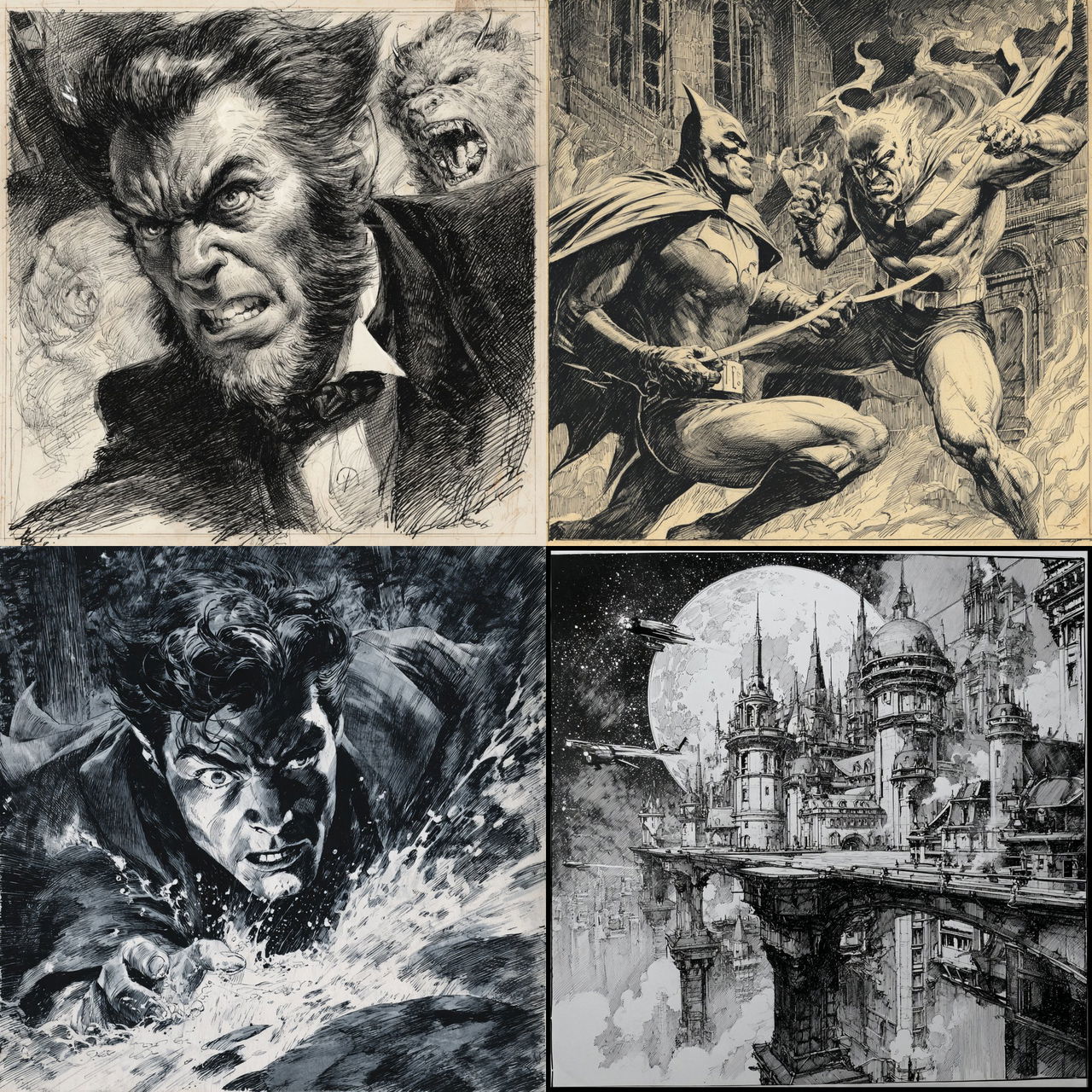 Gene Colan style, Midjourney V7, render 1 of 4