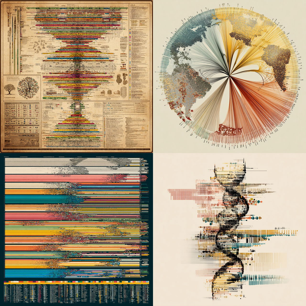 Genetic map style, Midjourney V7, render 1 of 4