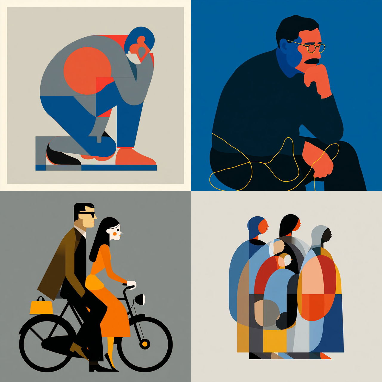 Geoff McFetridge style, Midjourney V7, render 1 of 4