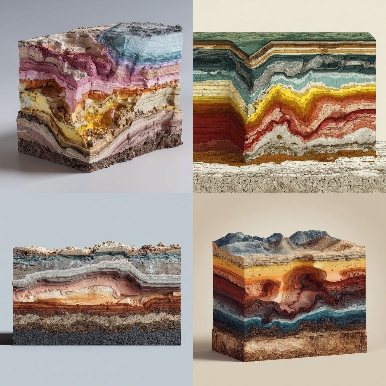 Geological cross-section style, Midjourney V7, render 1 of 4