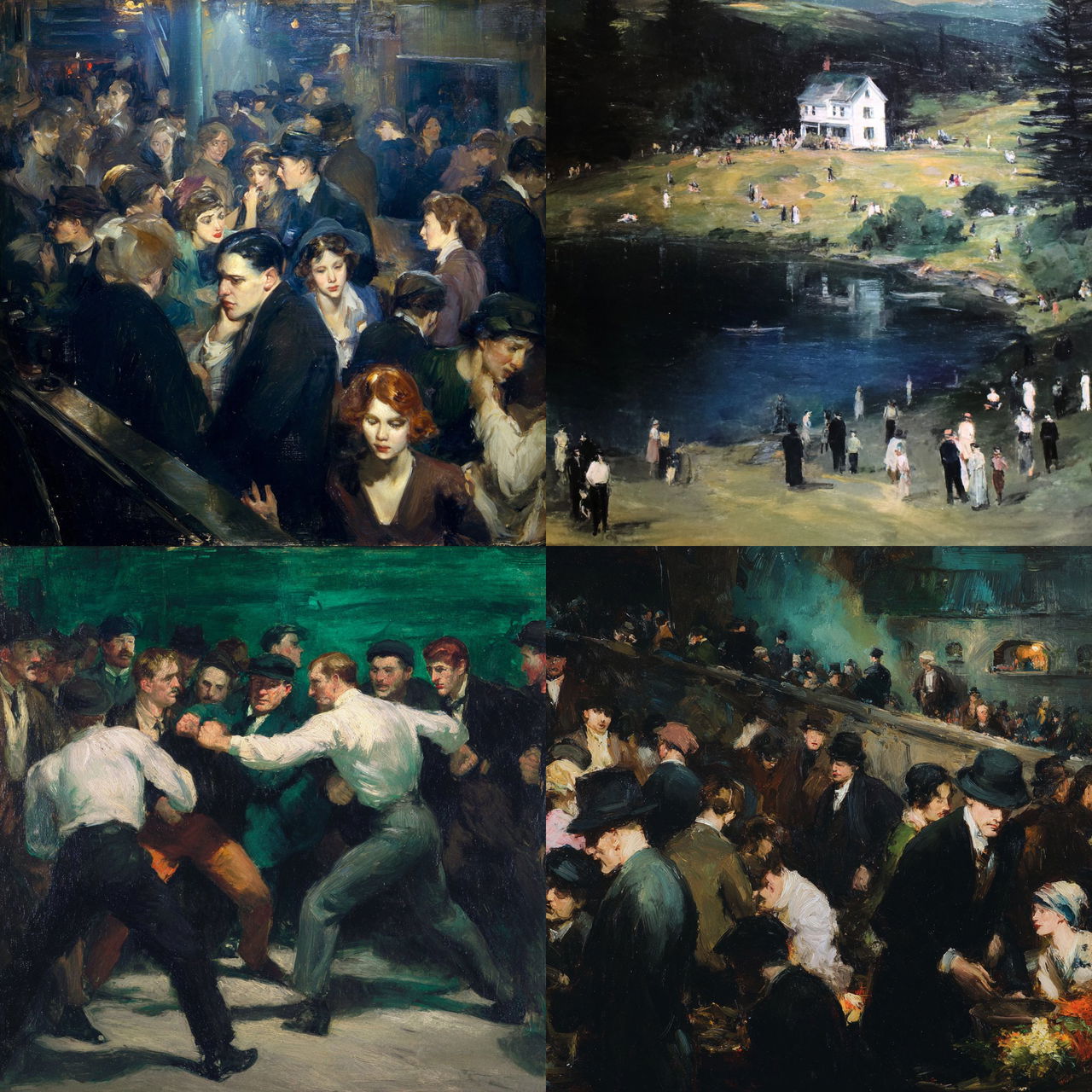 George Bellows style, Midjourney V7, render 1 of 4