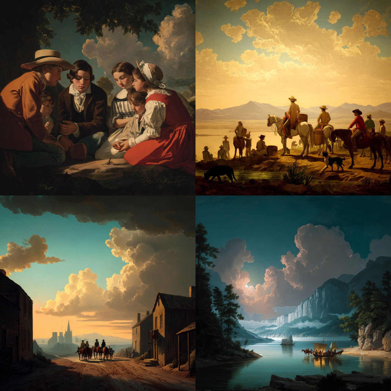 George Caleb Bingham style, Midjourney V7, render 1 of 4