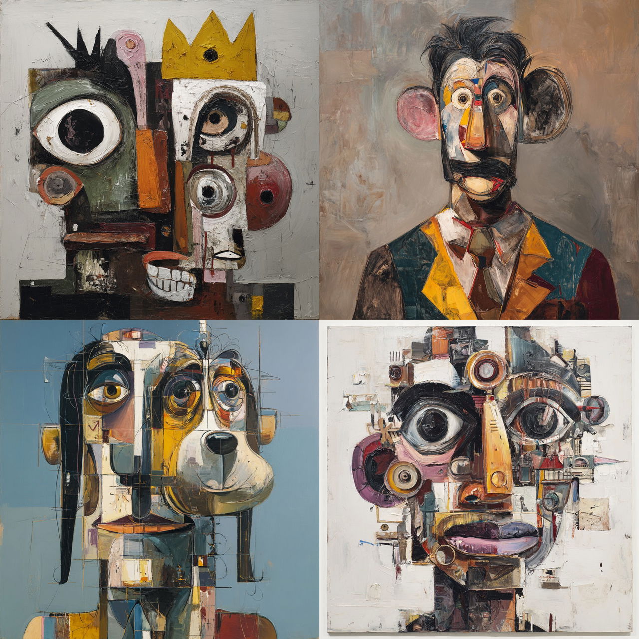 George Condo style, Midjourney V7, render 1 of 4