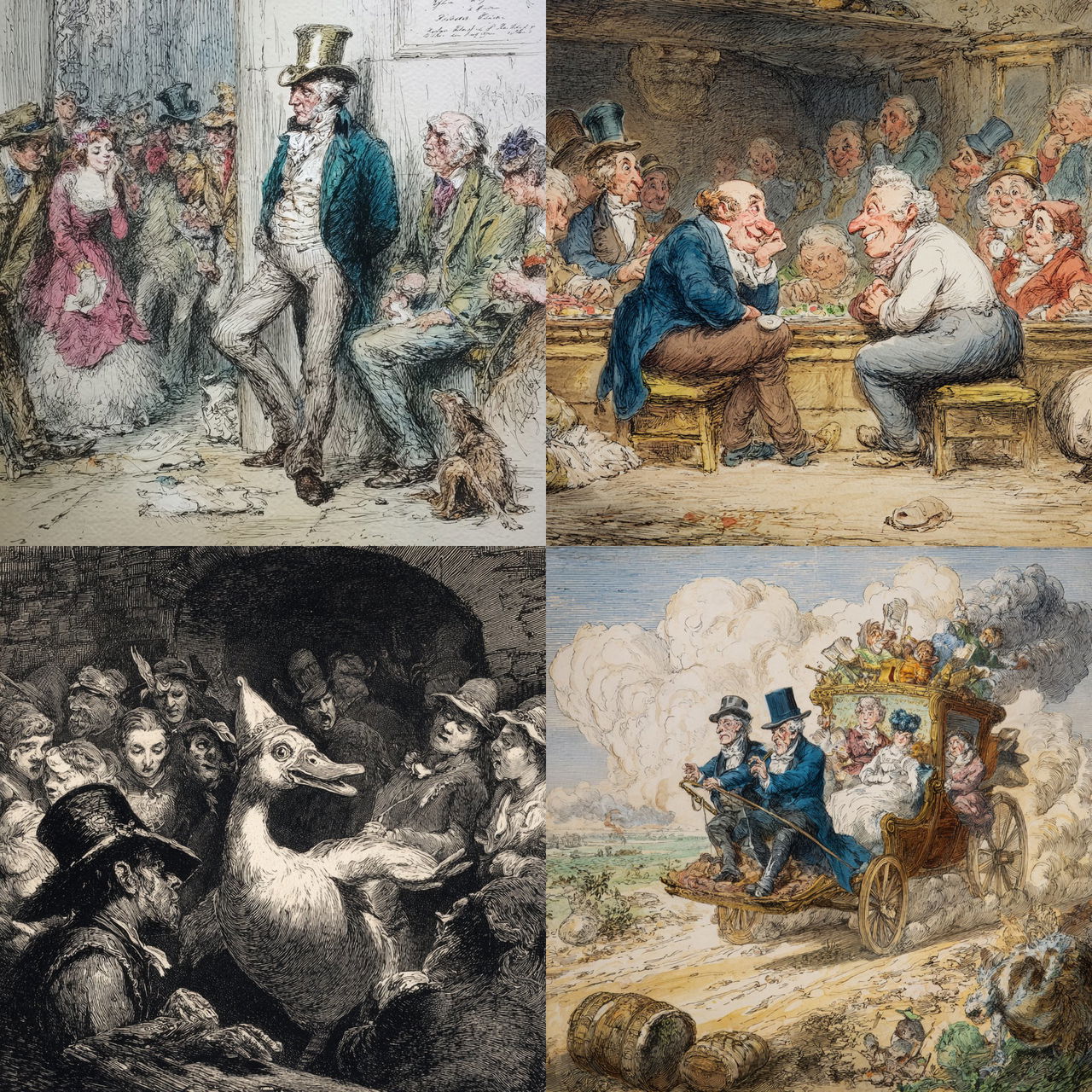 George Cruikshank style, Midjourney V7, render 1 of 4