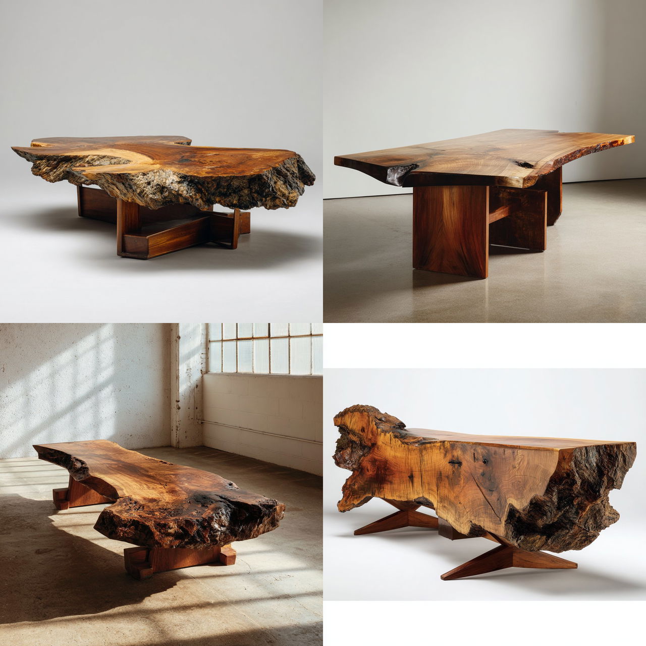 George Nakashima style, Midjourney V7, render 1 of 4