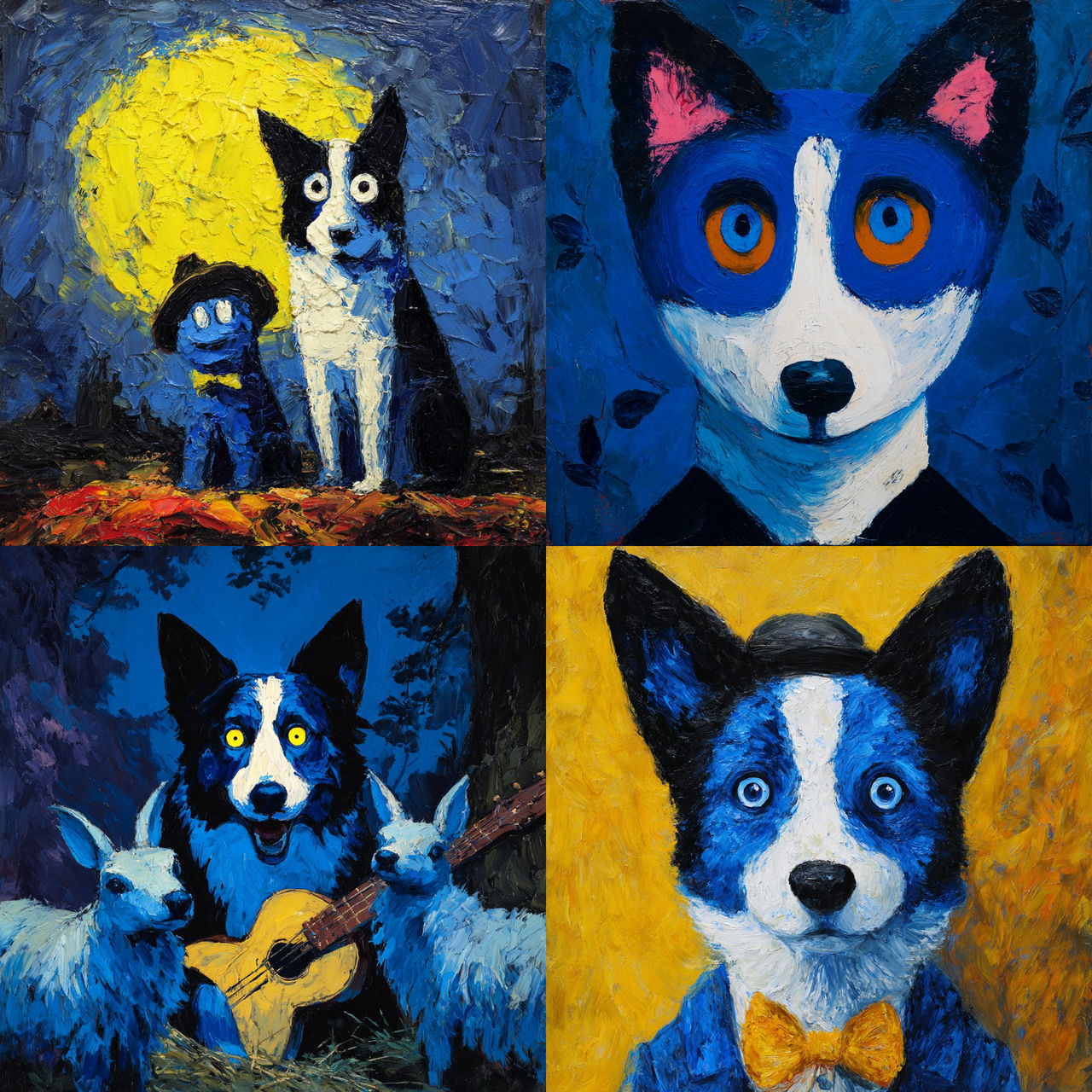 George Rodrigue style, Midjourney V7, render 1 of 4