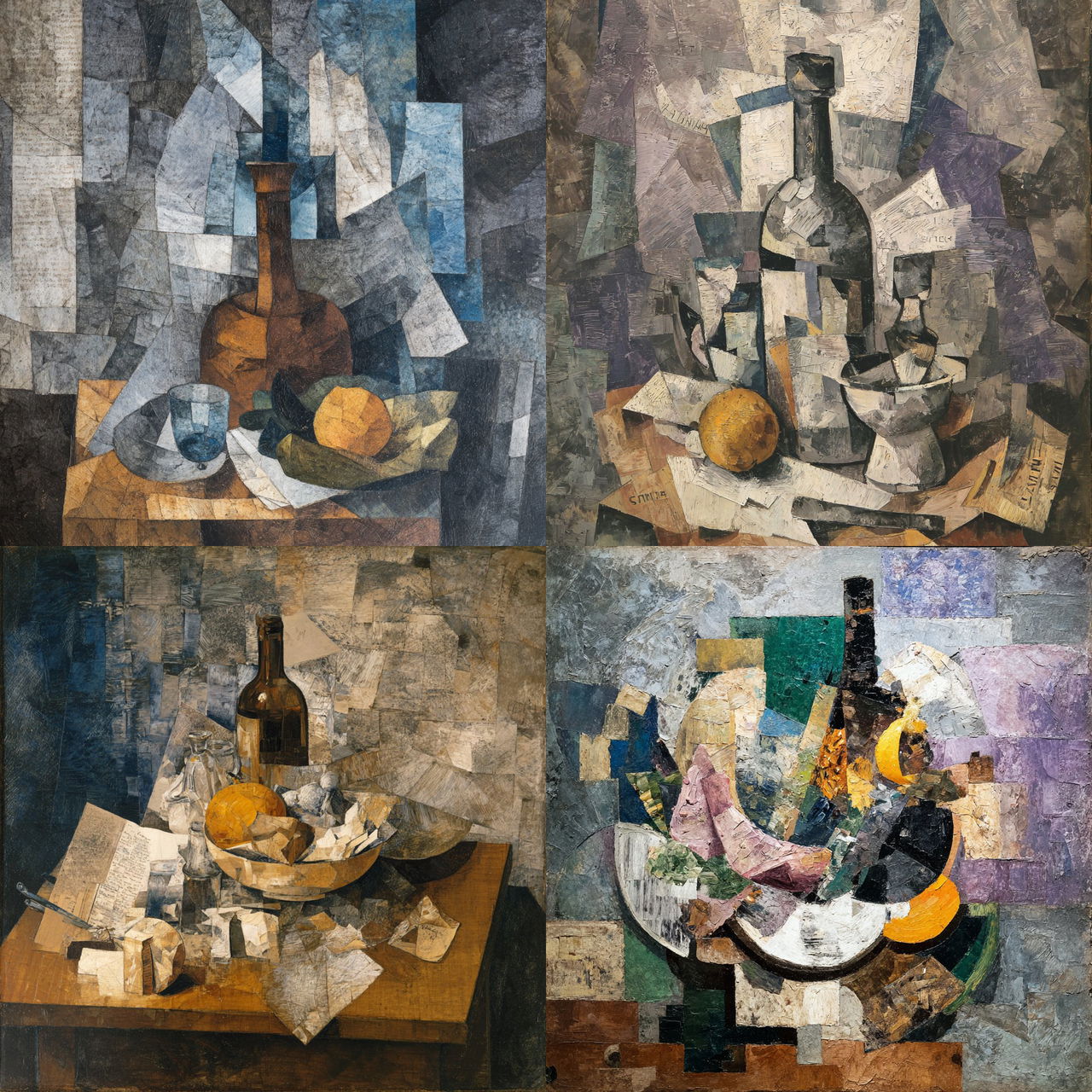 Georges Braque style, Midjourney V7, render 1 of 4