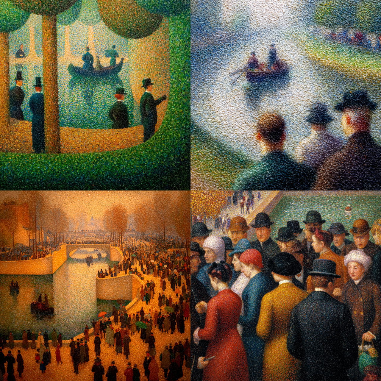 Georges Seurat style, Midjourney V7, render 1 of 4