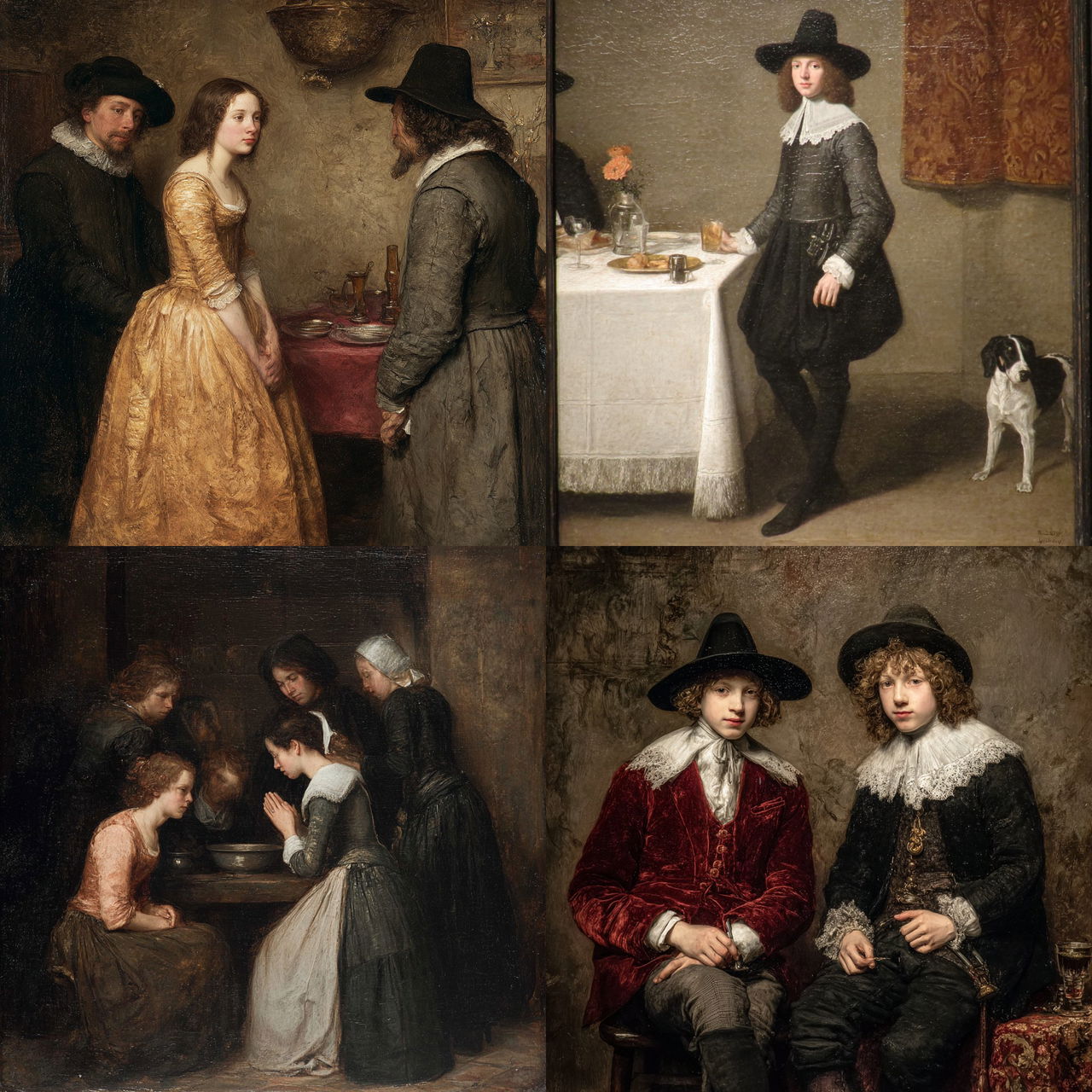 Gerard ter Borch style, Midjourney V7, render 1 of 4