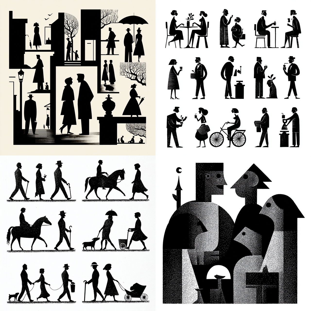 Gerd Arntz style, Midjourney V7, render 1 of 4