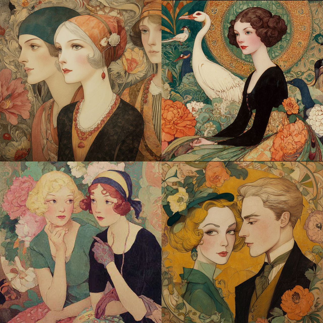 Gerda Wegener style, Midjourney V7, render 1 of 4