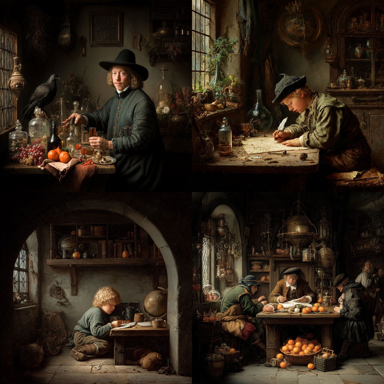 Gerrit Dou style, Midjourney V7, render 1 of 4