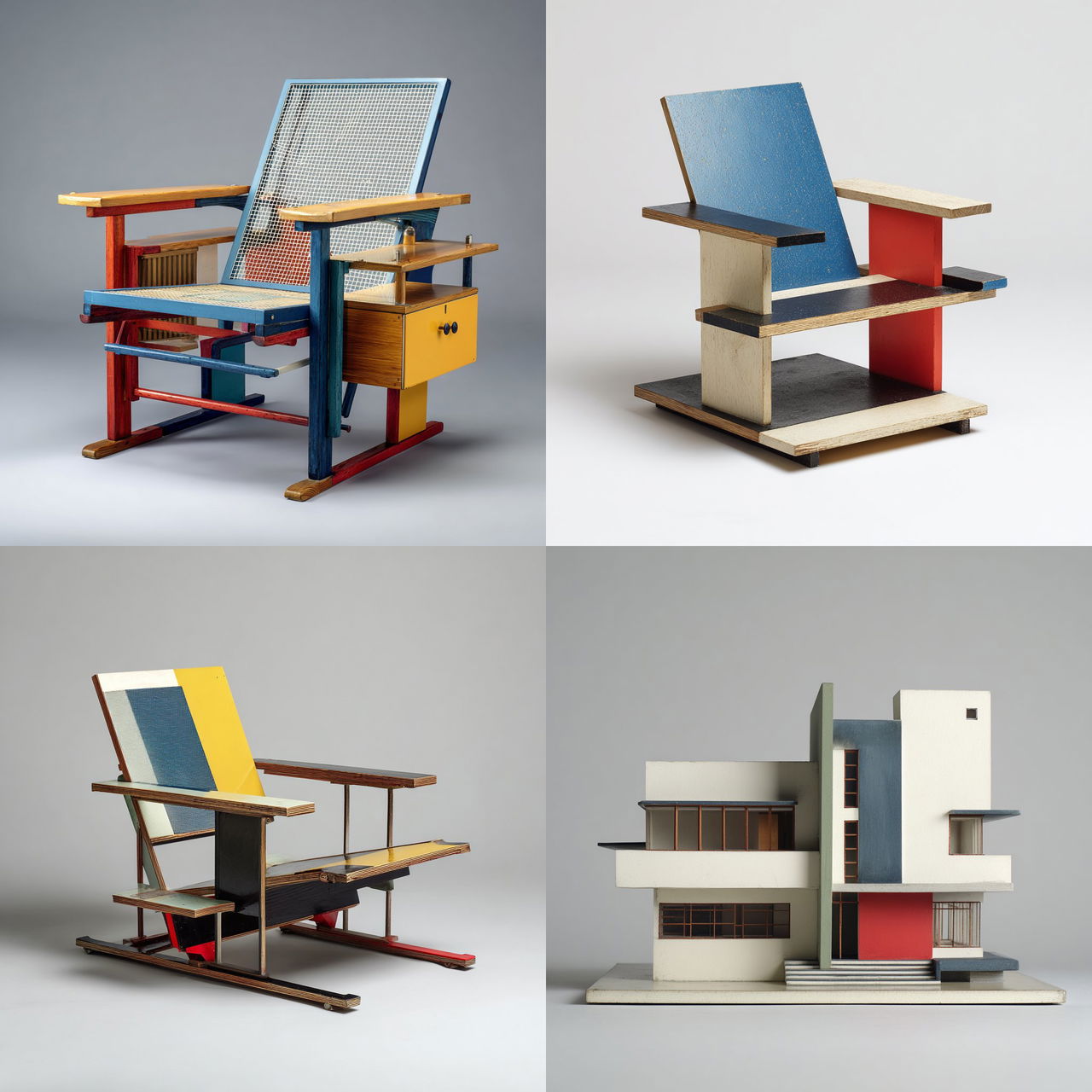 Gerrit Rietveld style, Midjourney V7, render 1 of 4