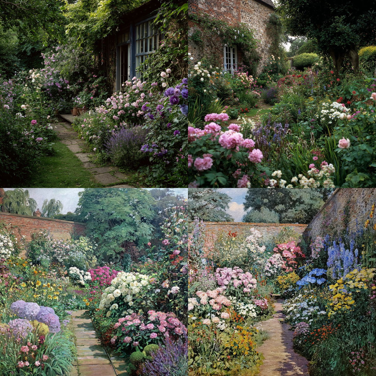 Gertrude Jekyll style, Midjourney V7, render 1 of 4