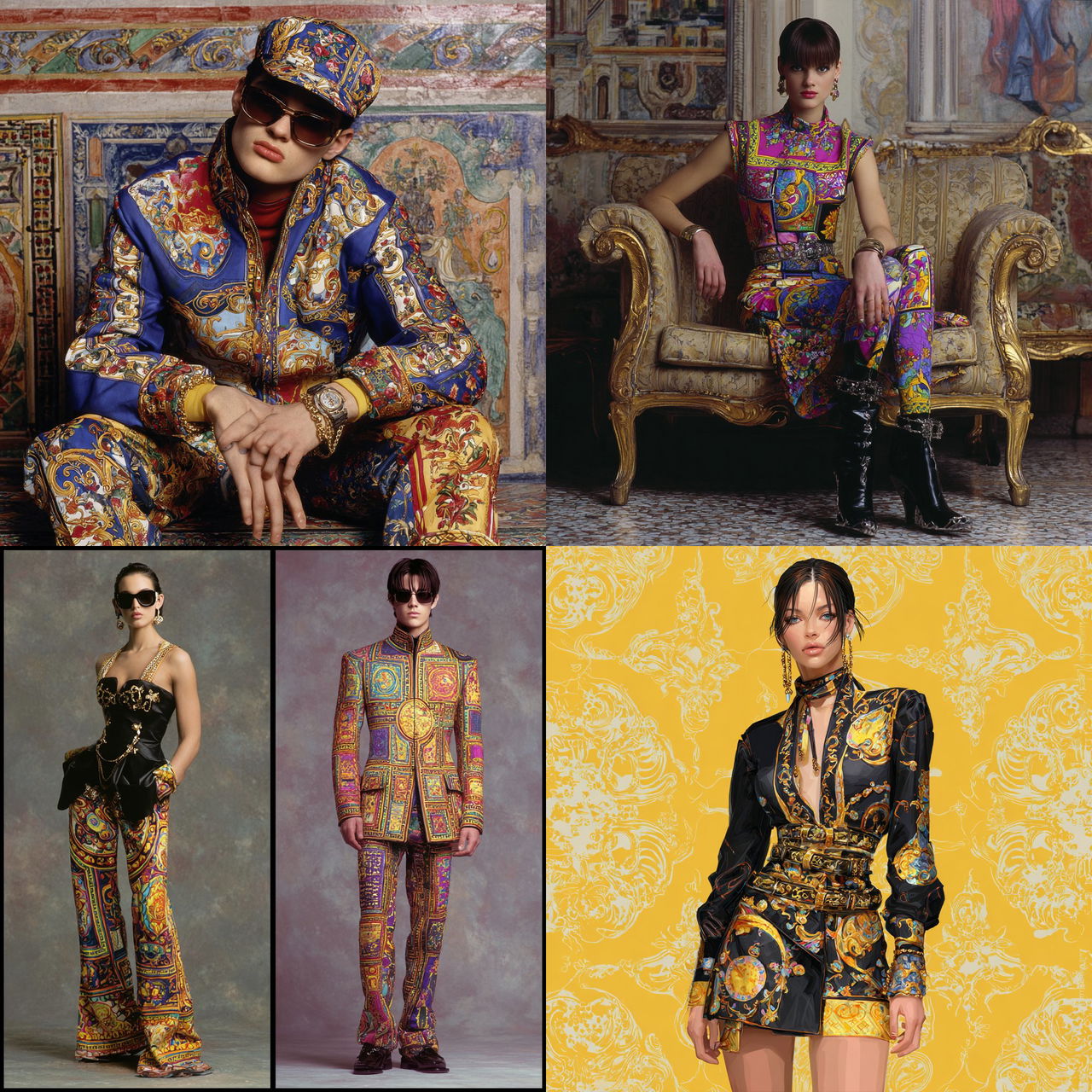 Gianni Versace style, Midjourney V7, render 1 of 4