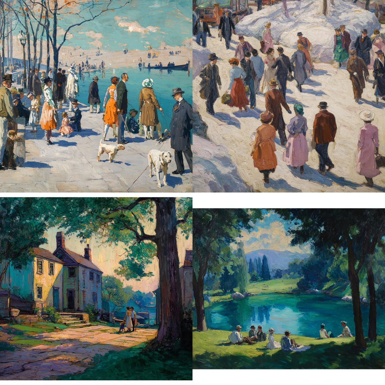 Gifford Beal style, Midjourney V7, render 1 of 4