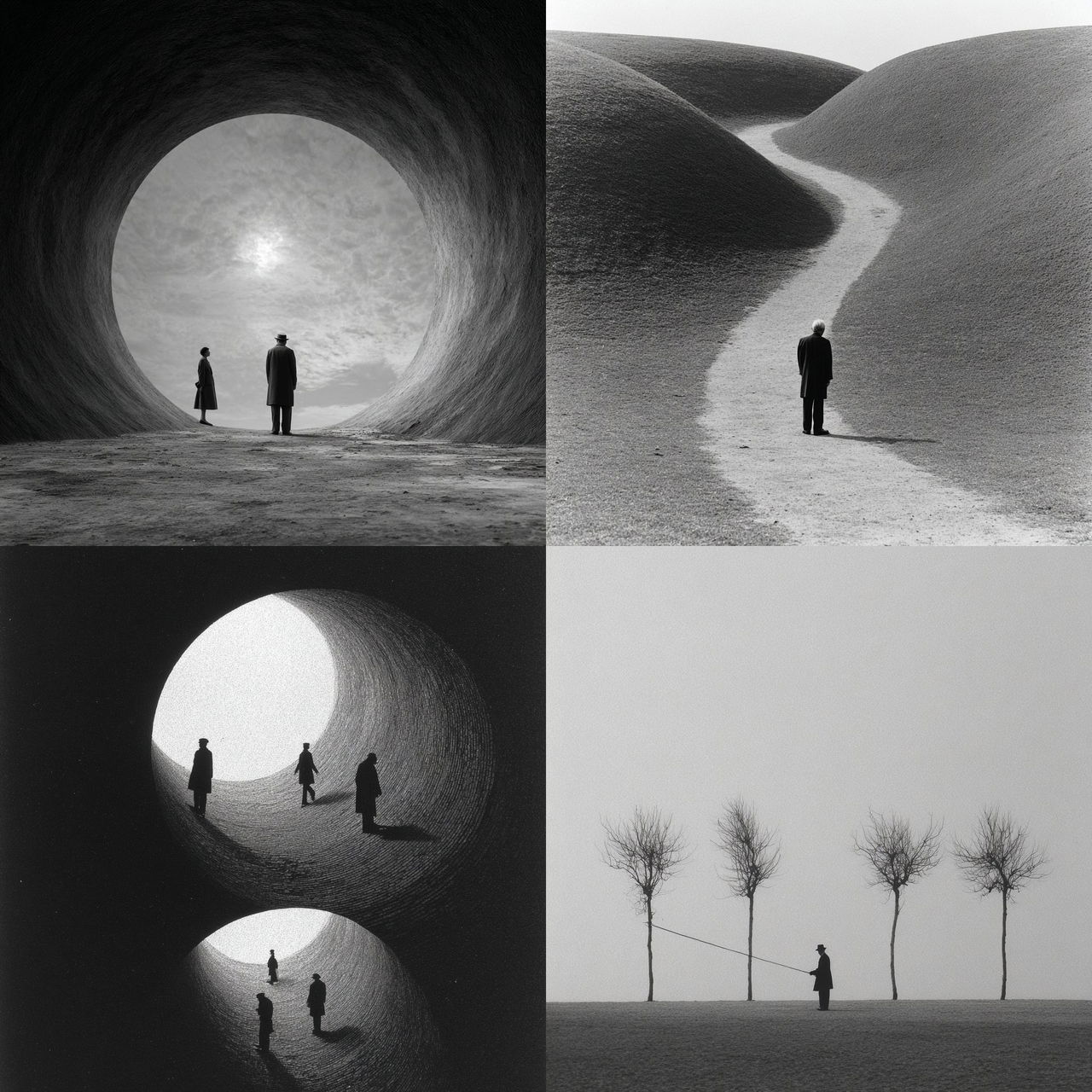 Gilbert Garcin style, Midjourney V7, render 1 of 4