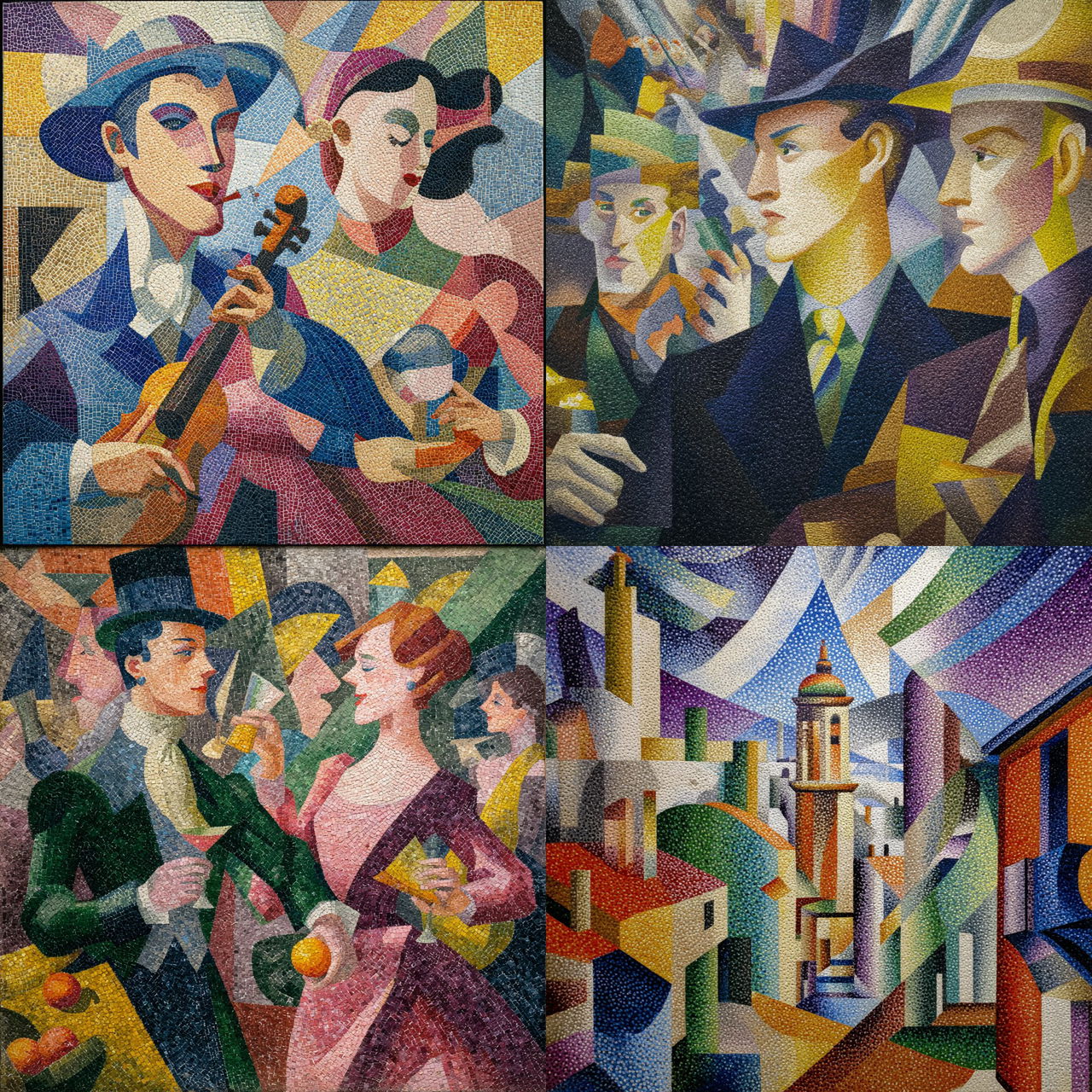 Gino Severini style, Midjourney V7, render 1 of 4