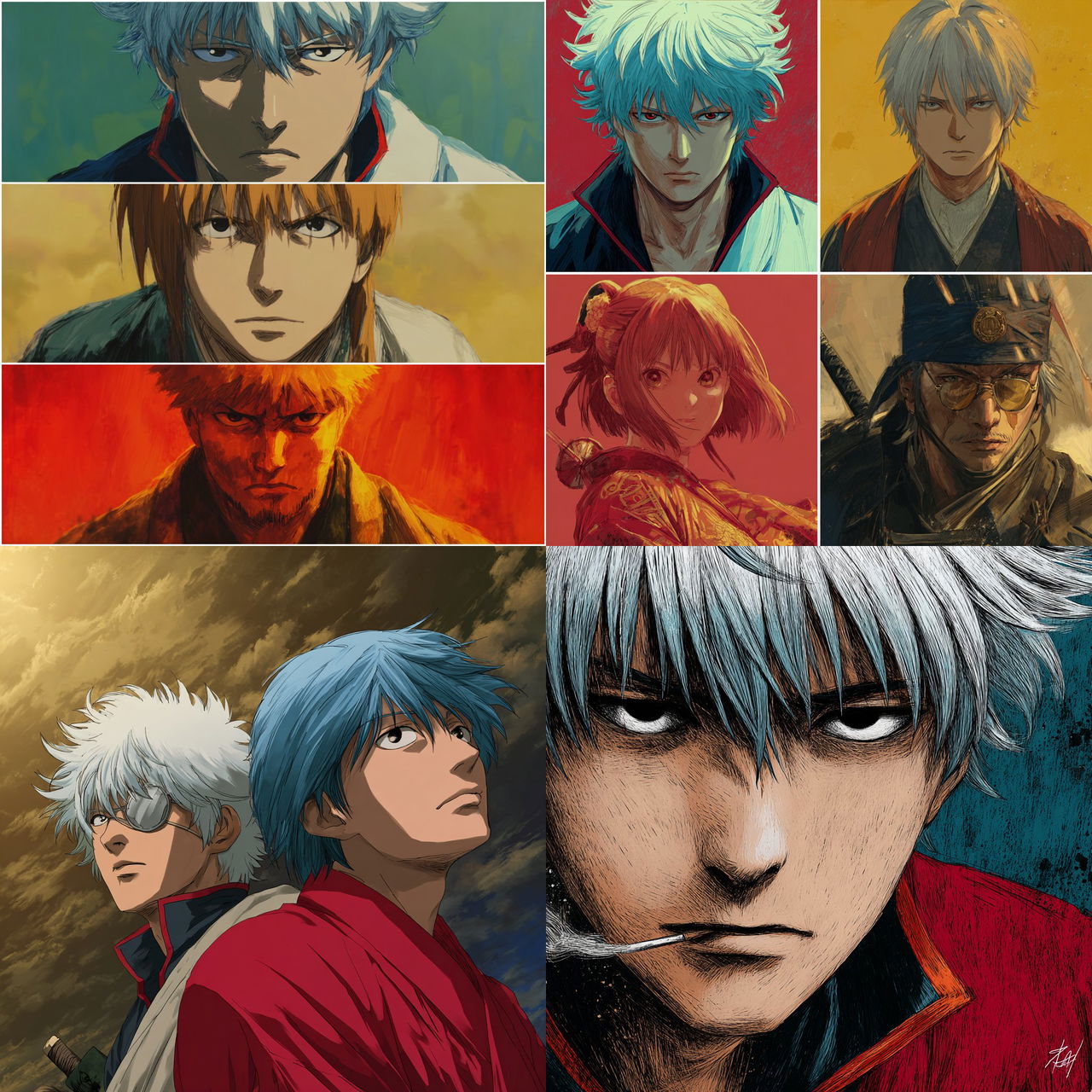 Gintama style, Midjourney V7, render 1 of 4