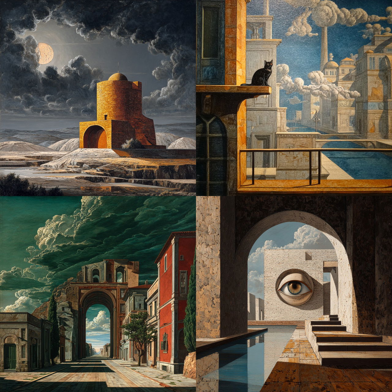 Giorgio de Chirico style, Midjourney V7, render 1 of 4
