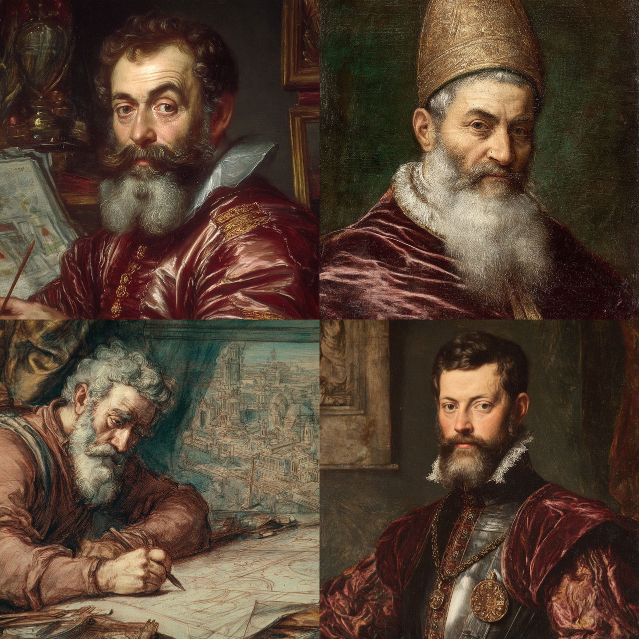 Giorgio Vasari style, Midjourney V7, render 1 of 4