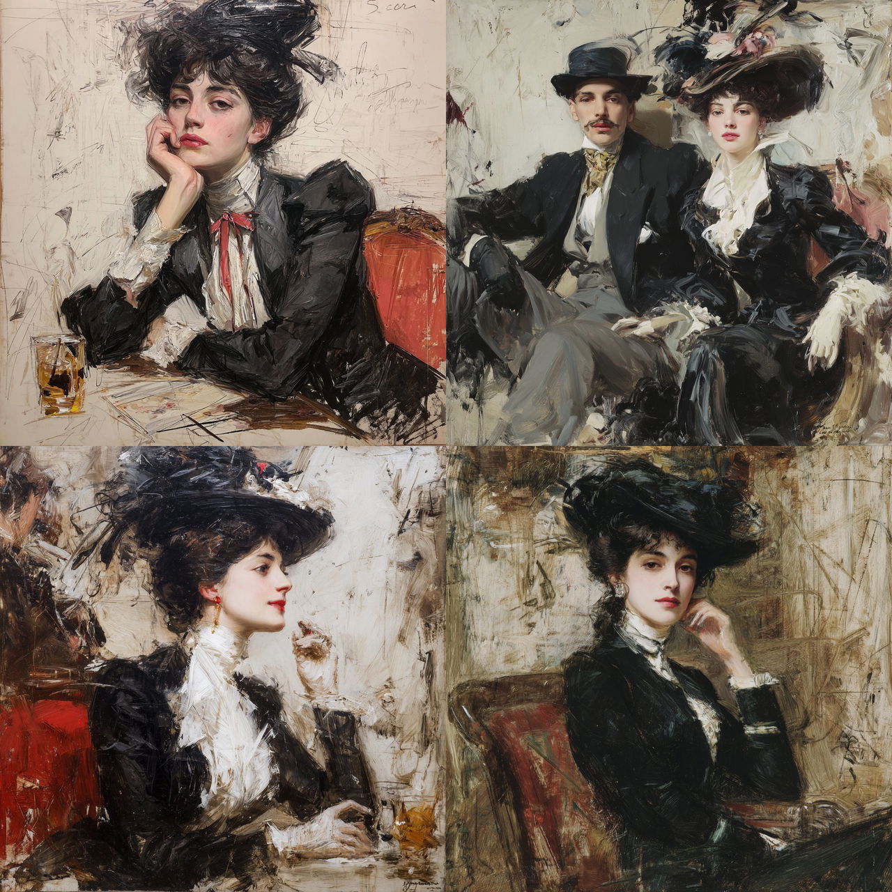 Giovanni Boldini style, Midjourney V7, render 1 of 4