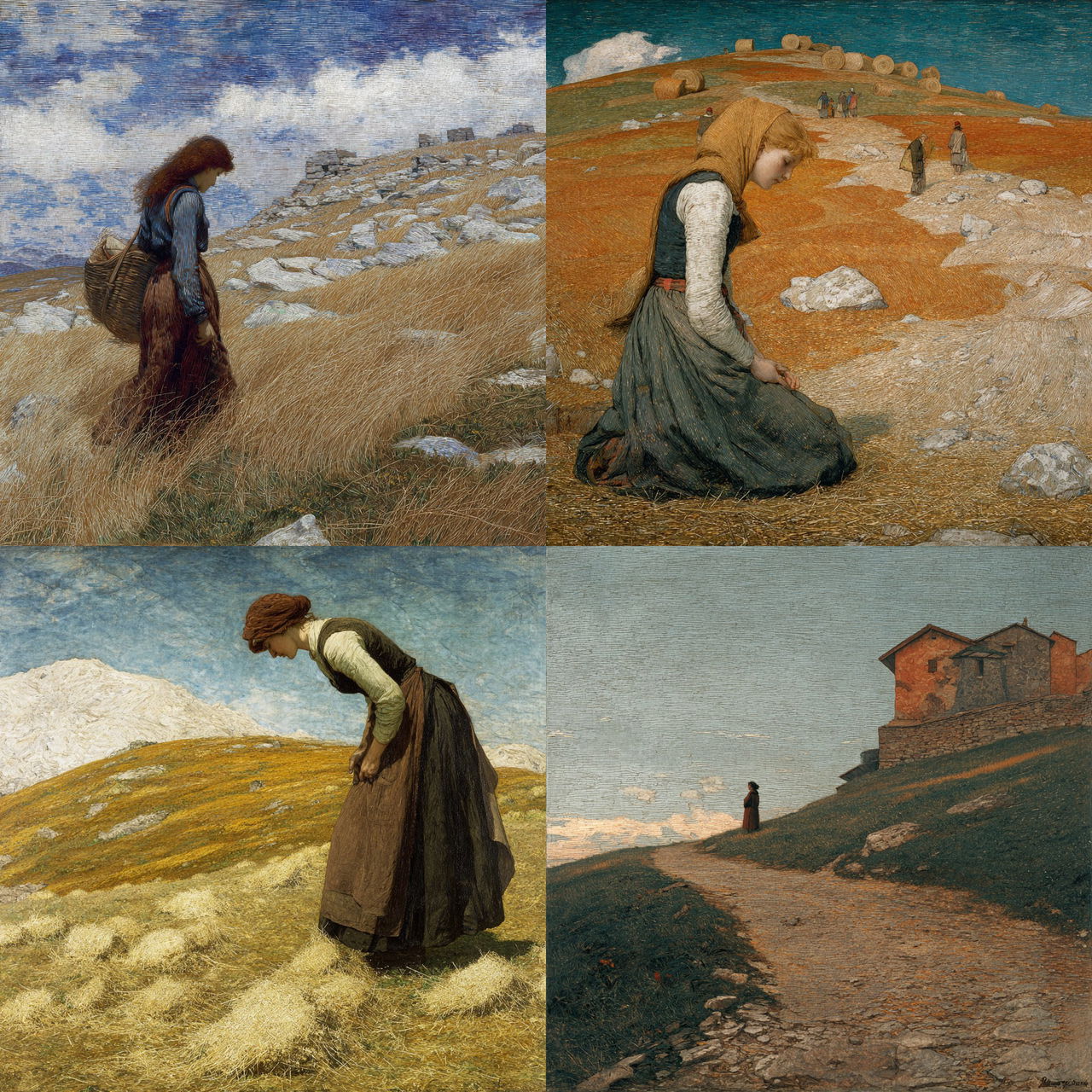 Giovanni Segantini style, Midjourney V7, render 1 of 4