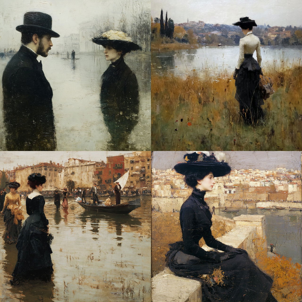 Giuseppe de Nittis style, Midjourney V7, render 1 of 4