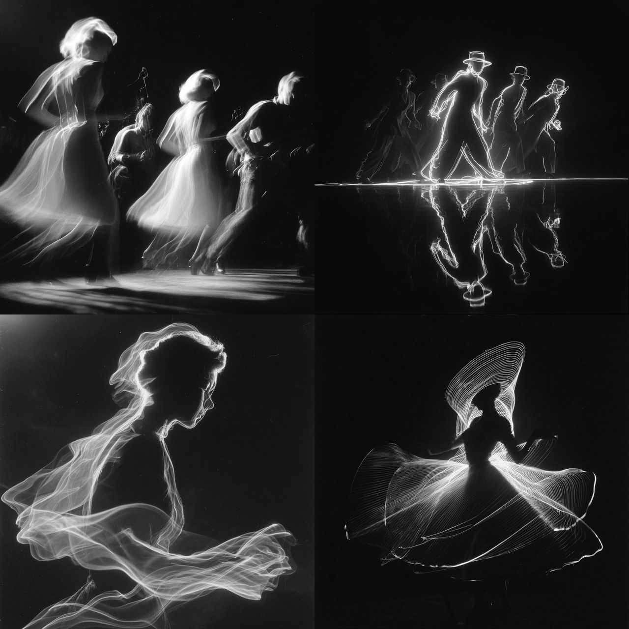 Gjon Mili style, Midjourney V7, render 1 of 4