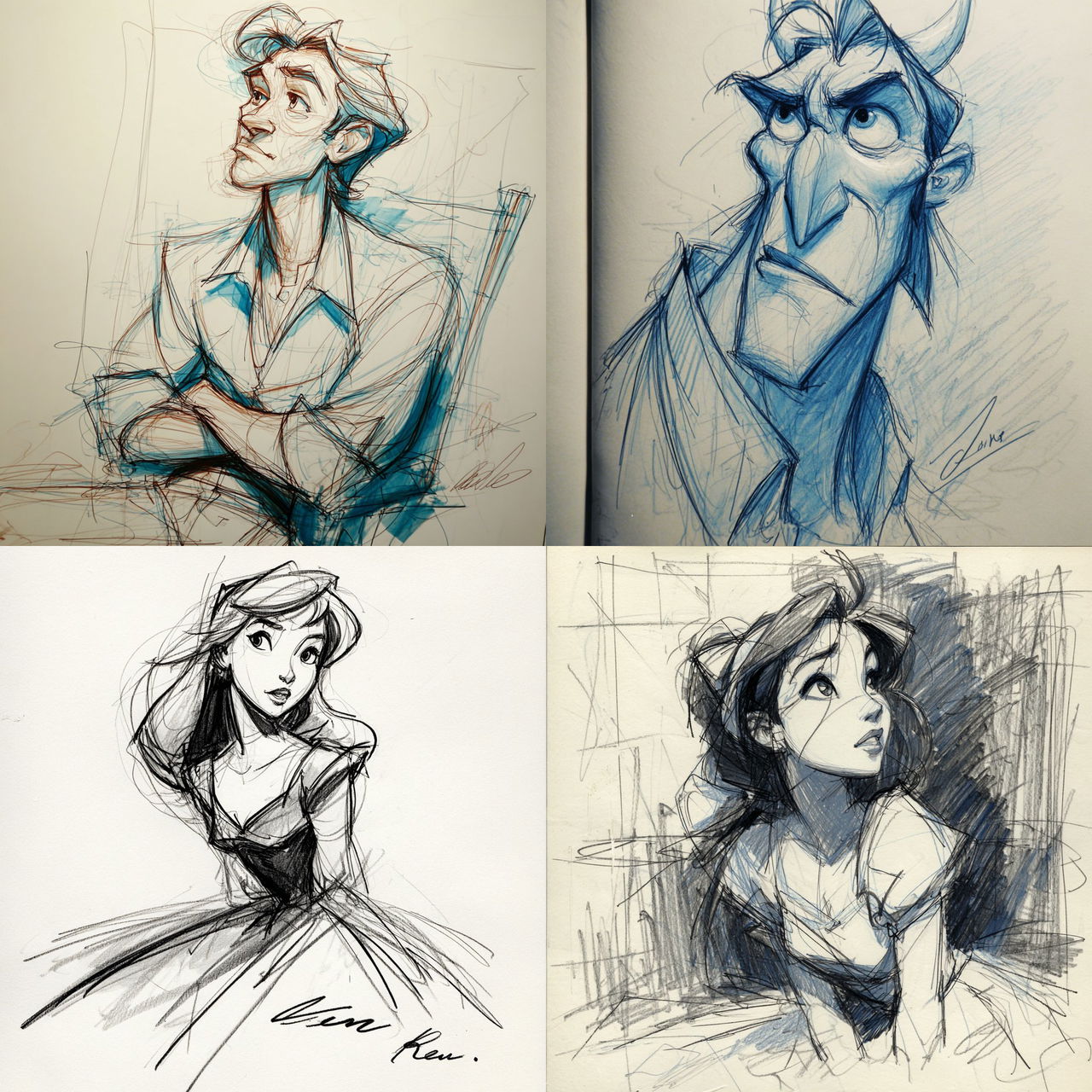 Glen Keane style, Midjourney V7, render 1 of 4