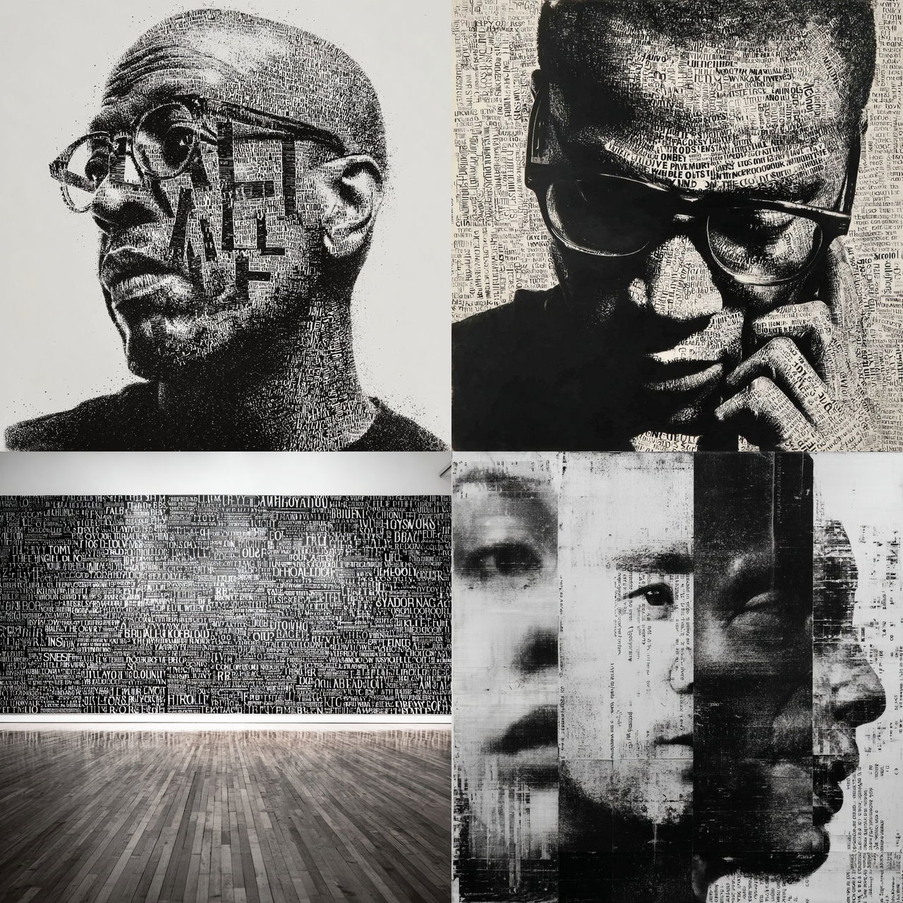 Glenn Ligon style, Midjourney V7, render 1 of 4