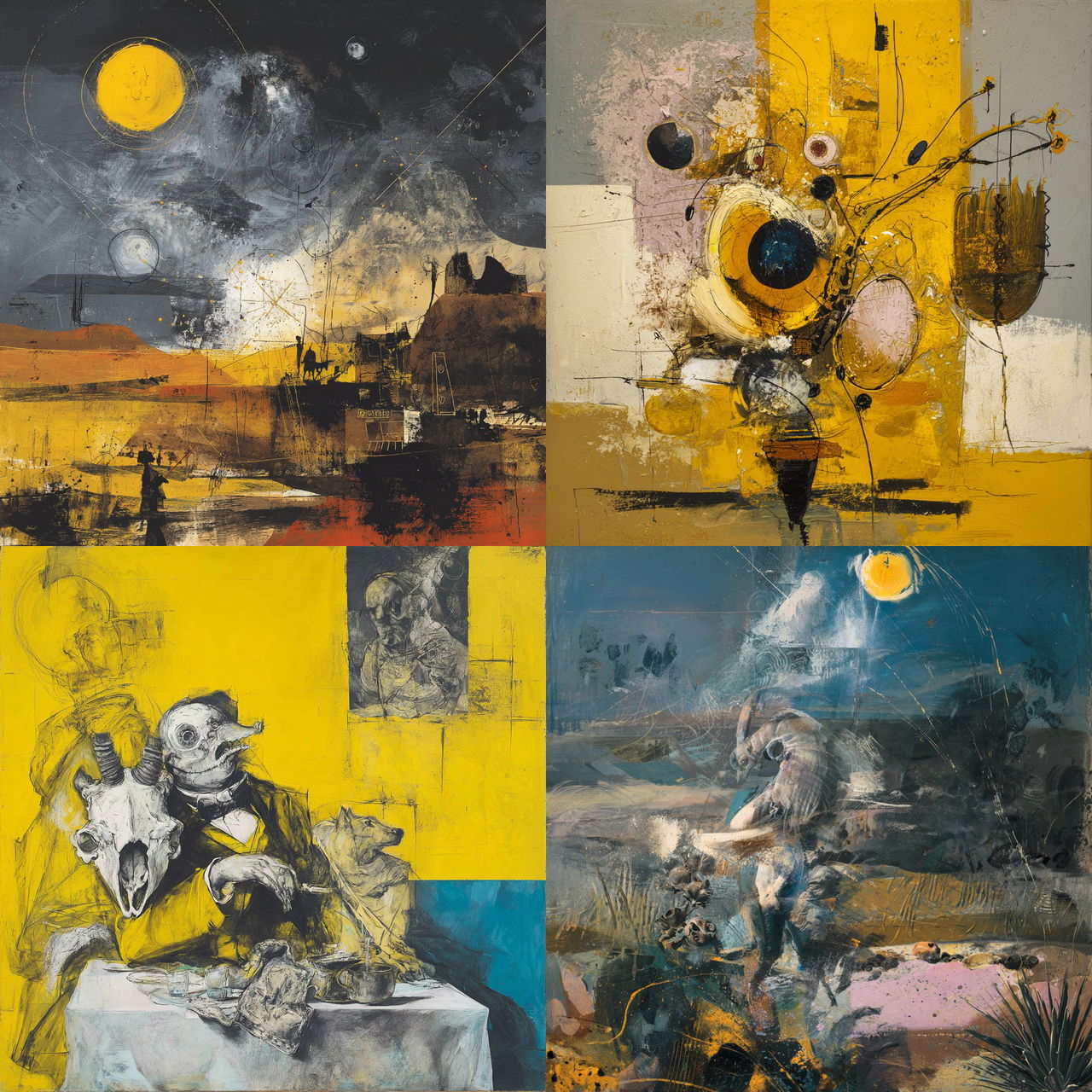 Graham Sutherland style, Midjourney V7, render 1 of 4