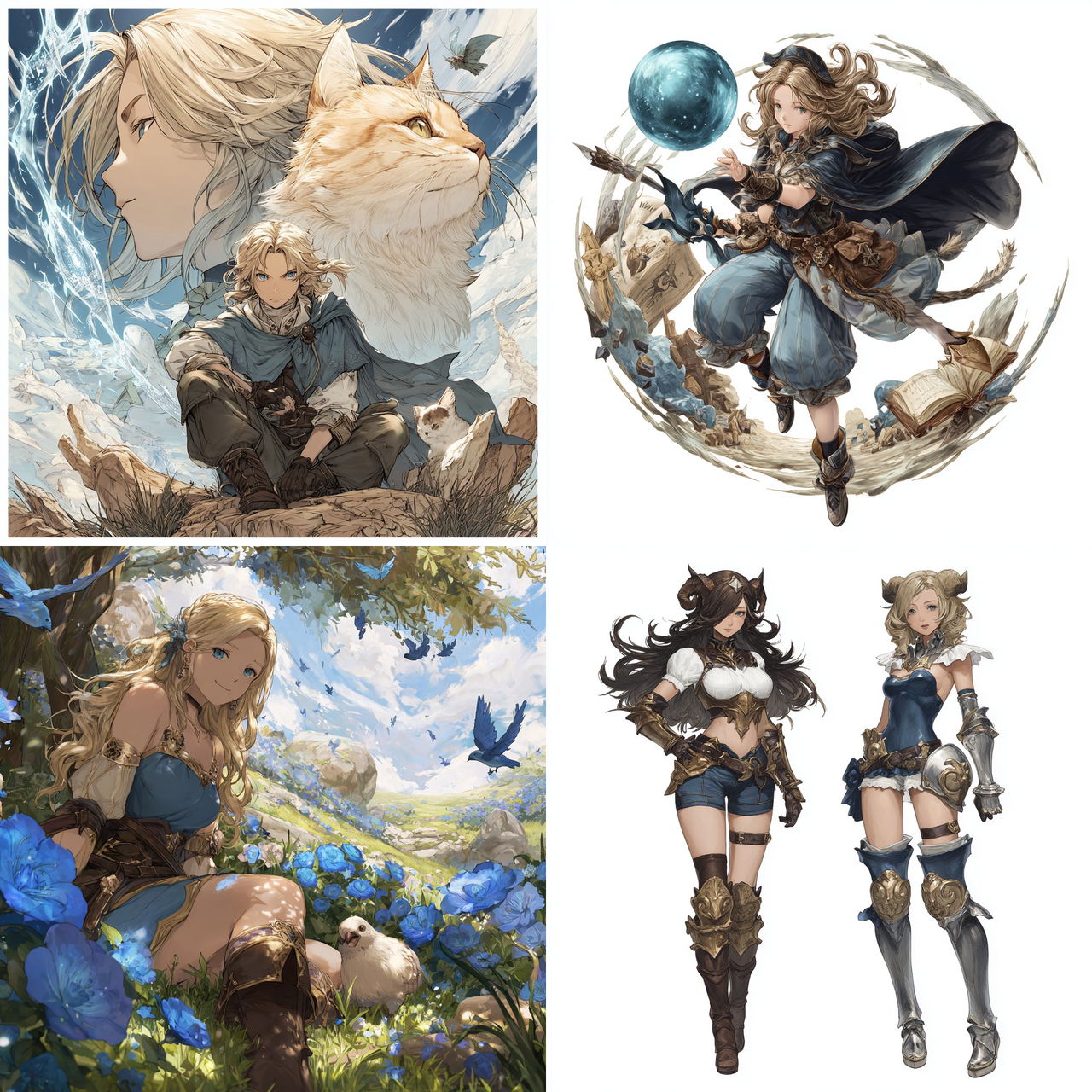 Granblue Fantasy style, Midjourney V7, render 1 of 4