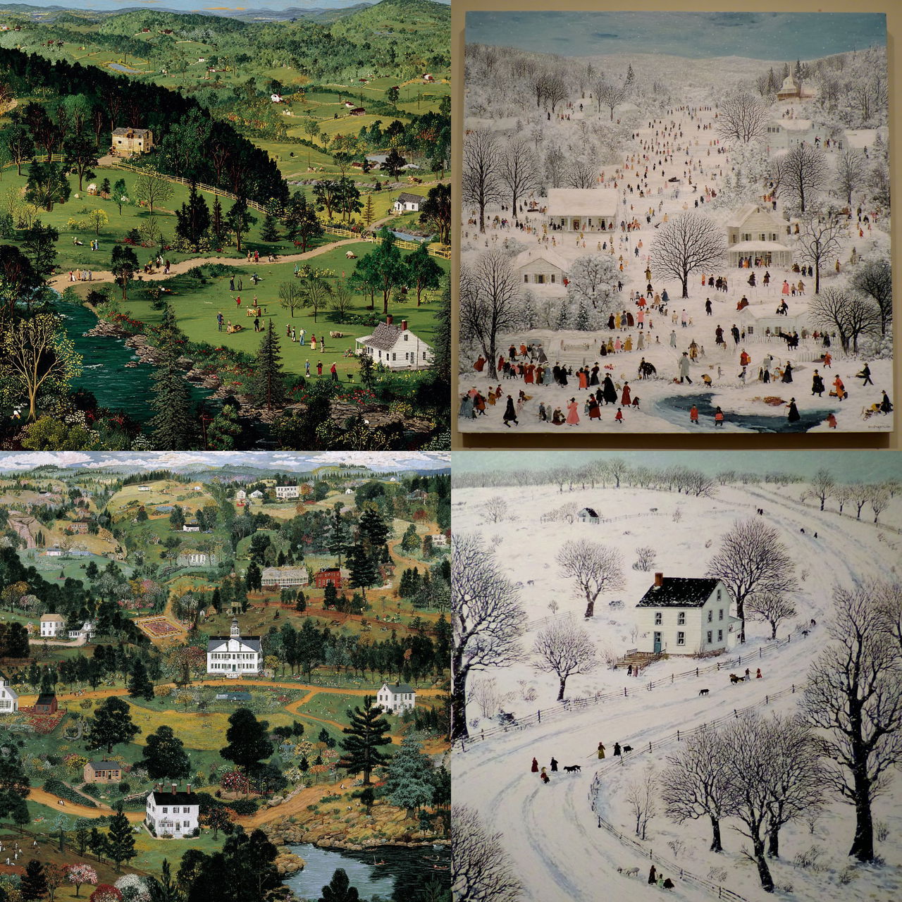 Grandma Moses style, Midjourney V7, render 1 of 4