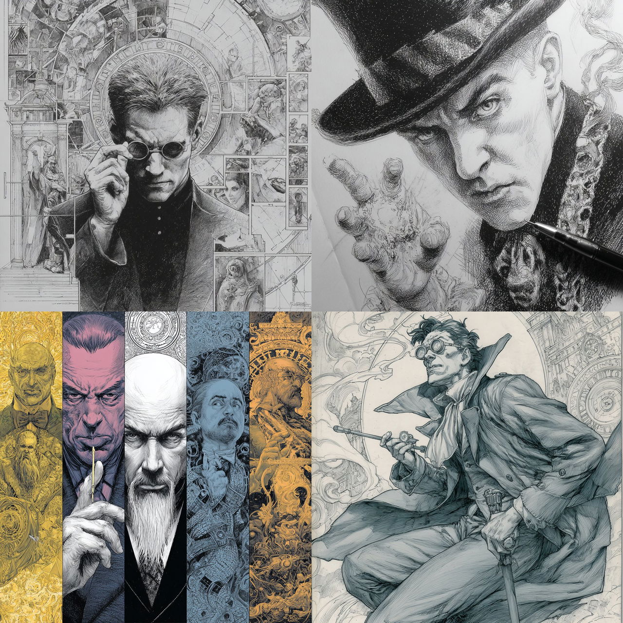 Grant Morrison style, Midjourney V7, render 1 of 4