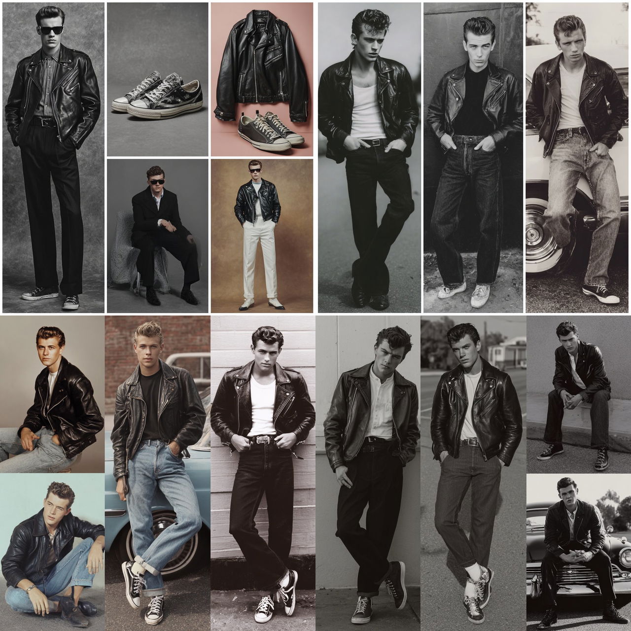 Greaser fashion style, Midjourney V7, render 1 of 4