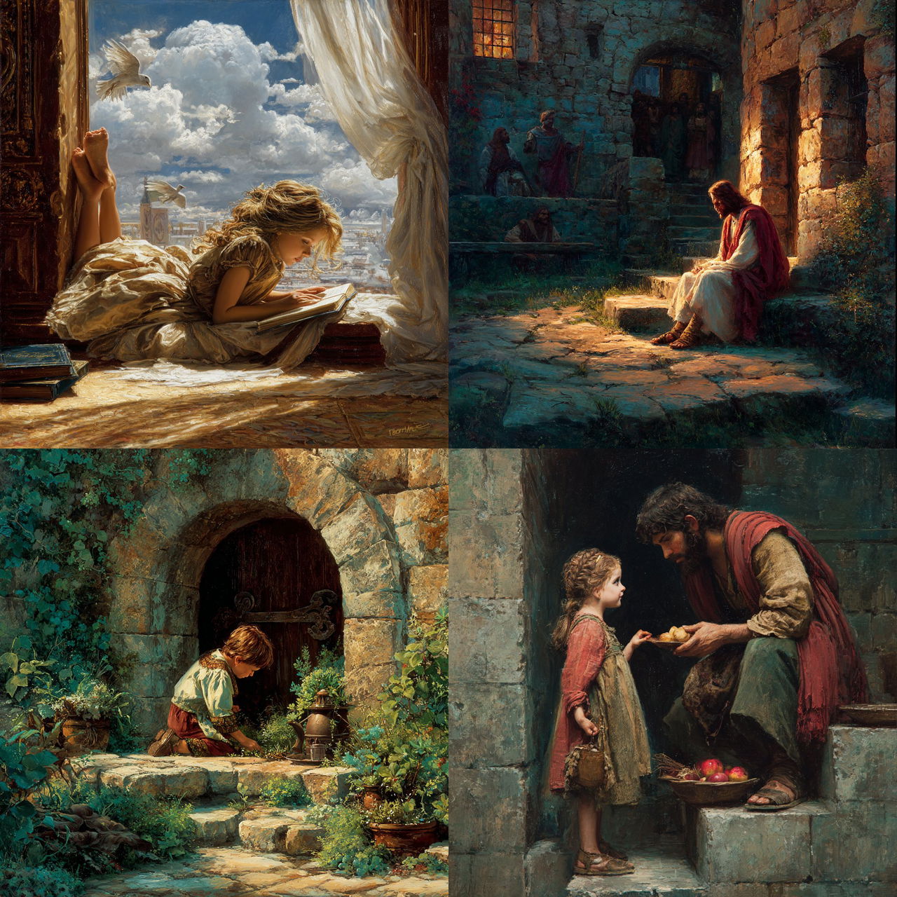 Greg Olsen style, Midjourney V7, render 1 of 4