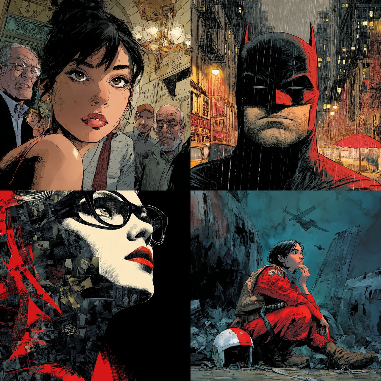 Greg Rucka style, Midjourney V7, render 1 of 4