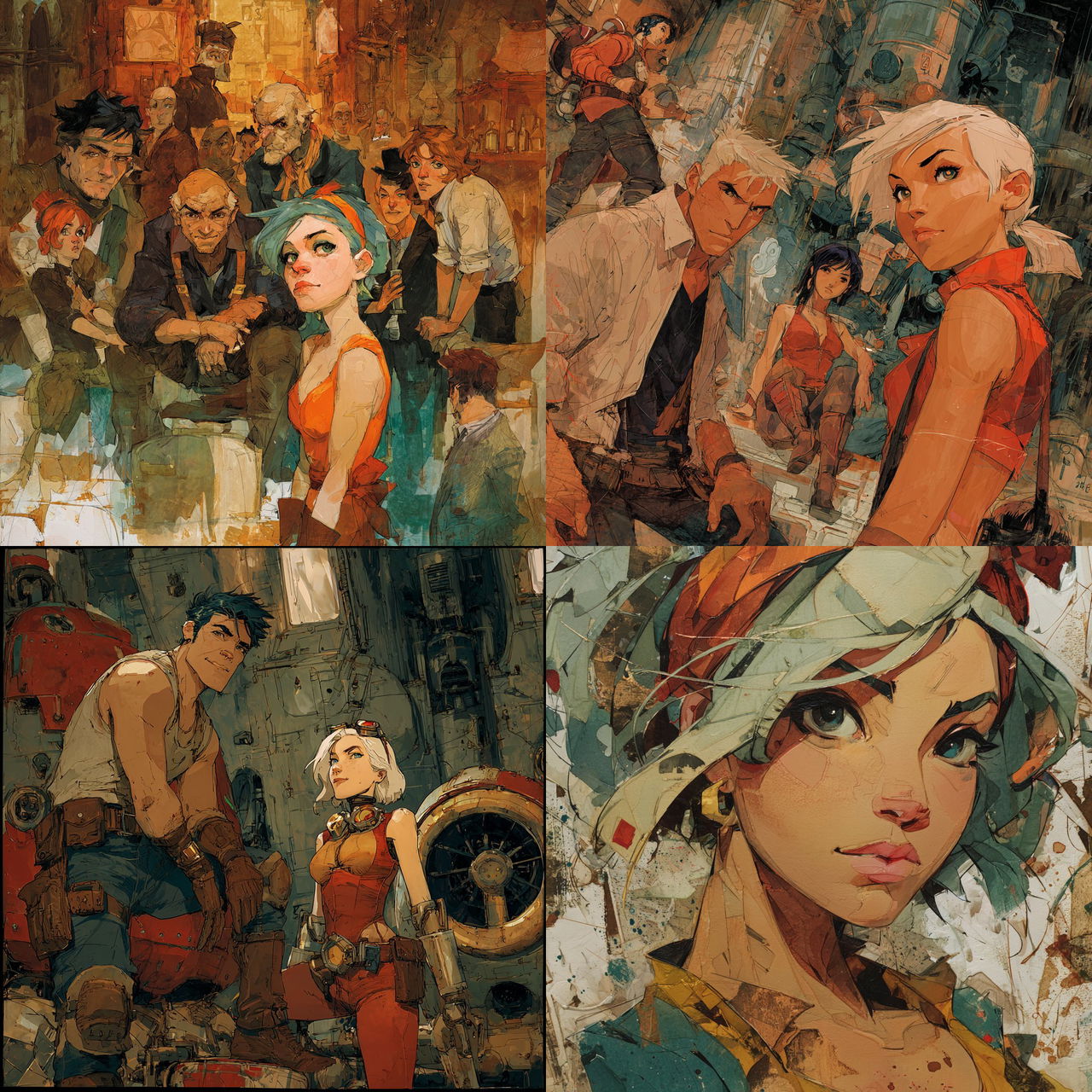 Greg Tocchini style, Midjourney V7, render 1 of 4