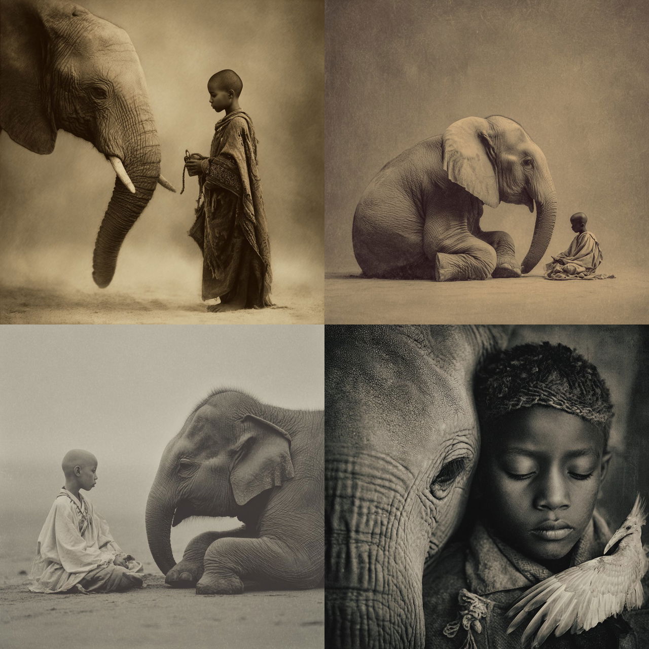Gregory Colbert style, Midjourney V7, render 1 of 4