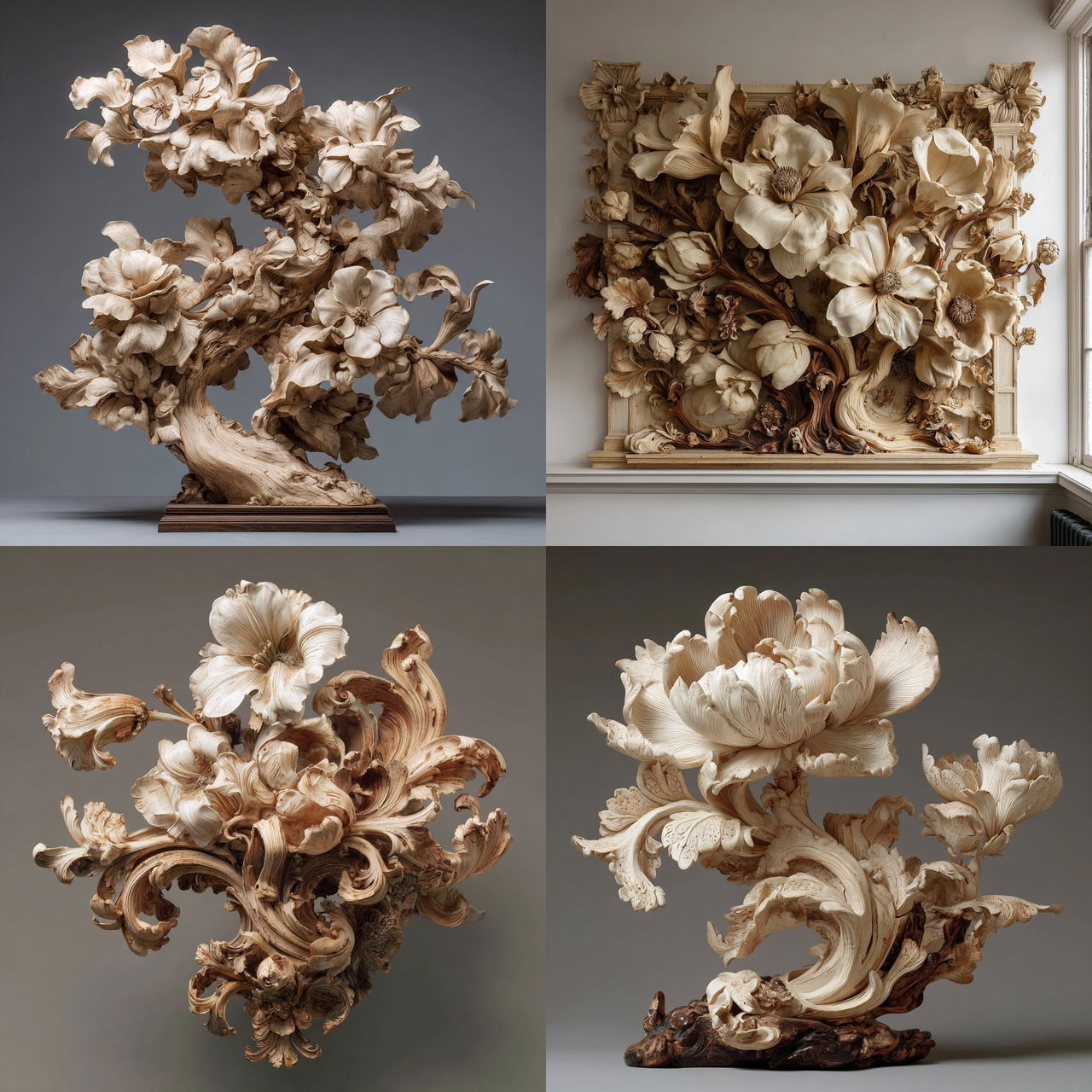 Grinling Gibbons style, Midjourney V7, render 1 of 4