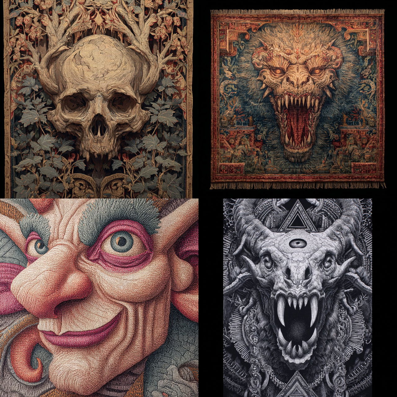 Grotesque tapestry style, Midjourney V7, render 1 of 4